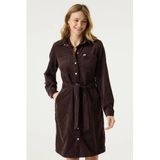 Garcia corduroy jurk met ceintuur - bruin