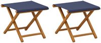 vidaXL Ligstoel 2 stuks massief eucalyptushout Blauw