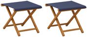 vidaXL Ligstoel 2 stuks massief eucalyptushout Blauw