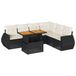 vidaXL salon de jardin 7 pièces avec coussins, polyrotin, noir