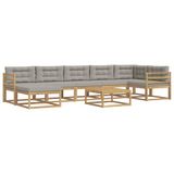 vidaXL Buiten bank set 8 st Wit en Lichtgrijs