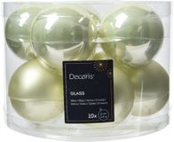 Decoris Kerstbal glas d6 cm wit mint 10st