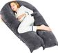 Avalo Coussin de grossesse XXL 280 cm - Coussin latéral en U - Coussin ergonomique - Coussin d'allaitement et coussin corporel pour femmes enceintes - Gris foncé