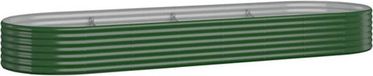 vidaXL Plantenbak - 322x100x36 cm - Gegalvaniseerd Staal - Groen