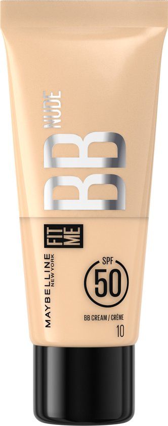 Maybelline Fit Me BB Nude- BB crème- Basis verrijkt met 90% verzorgende ingrediënten- SPF 50- NUDE 10- 30 mL