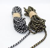 Merkloos 10 meter Koord 6mm (Zwart + Goud 5 meter / Zwart + Zilver 5 meter)