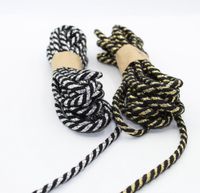 Sans marque Corde 10 mètres 6mm (Noir + Or 5 mètres / Noir + Argent 5 mètres)