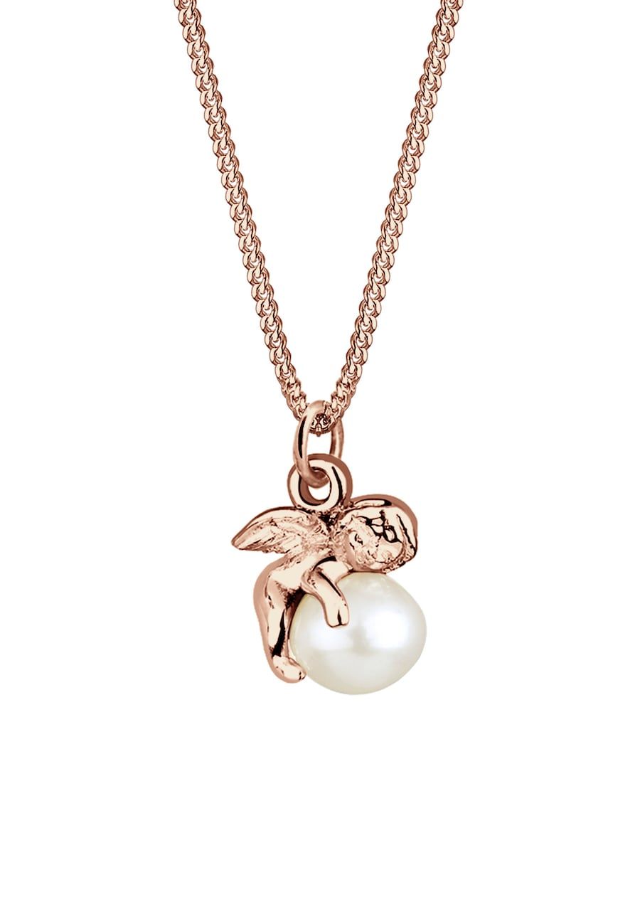 Elli Halsketting Dames Engel met Zoetwaterparel - 925 Sterling Zilver
