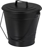 Relaxdays asemmer met deksel - 7 liter - metaal - zwart