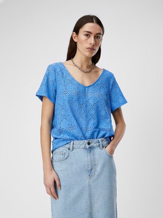 OBJECT OBJFEODORA S/S V-NECK TOP NOOS - Provence - S