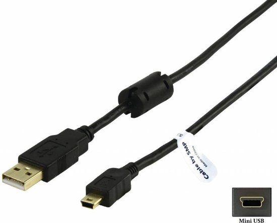OneOne 1.8m Mini USB Cable - Black - Compatible with Nikon Cameras