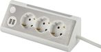 NV70-1,5WL Prise de table - Lot de 2 - Prise d'angle triple - Ports de chargement USB et éclairage LED