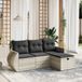 Maison Exclusive - Ensemble de meubles de jardin 4 pièces avec canapé et coussins, gris clair, en polyrotin