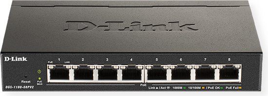 D-Link DGS-1100-08PV2/E - Switch - 8x Gigabit Ethernet - Zwart