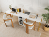 Bureau 2 personnes TWINNA 240 cm blanc/or