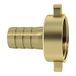 2/3 RIEGLER 2/3 slangschroefverbinding, G 3/4 x 10 mm, wartelmoer, platte dichting, lichte uitvoering, messing blank
