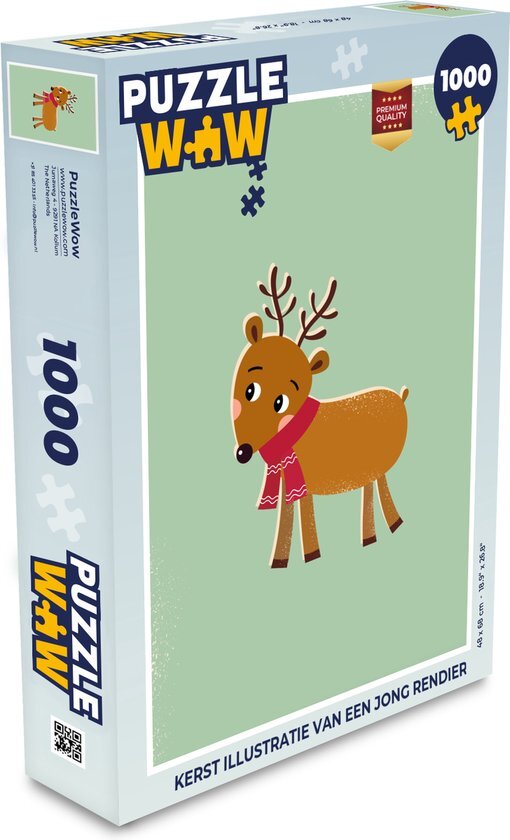 MuchoWow Puzzel Rendier - Kerstmis - Winter - Kerst - Legpuzzel - Puzzel 1000 stukjes volwassenen