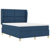 vidaXL Boxspringbed met hoofdeinde Blauw 190 x 140 cm Stof