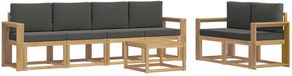 vidaXL Bank loungeset 6 places Blanc et anthracite Acacia bois