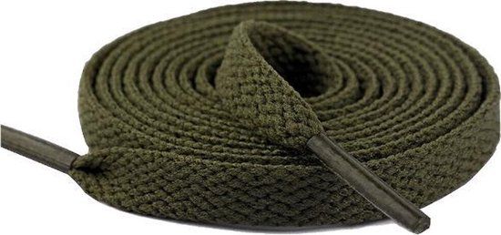 Flat Shoelaces - 150cm - 10mm - Army Green - 100% Polyester