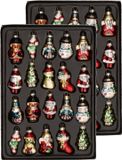 Bellatio Decorations G. Wurm Kersthangers - 40x - 10 ST - Kerst figuurtjes - glas - 5 cm