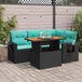 Maison Exclusive - Ensemble de meubles de jardin 5 pièces avec canapé et coussins, noir, en polyrotin