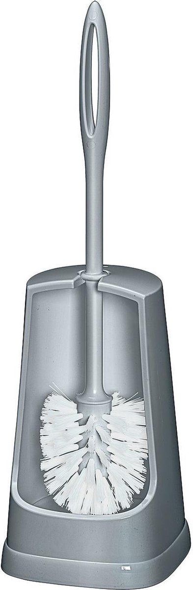 WENKO Simple Toiletborstel Met Houder - 40 cm - Grijs