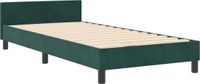 vidaXL Boxspringbed met hoofdeinde, donkergroen, 90 x 190 cm, fluweel