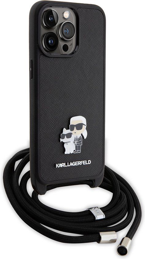 Karl Lagerfeld Back Cover Case for Apple iPhone 15 Pro - Black - Faux Leather