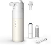 BRITA LARQ iQ Digitale Waterfilterfles - Wit - 680ml - RVS Drinkfles met hydratatie tracking app, actieve koolstofwaterfilter & UV-C