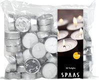 Spaas Theelichtjes/waxinelichtjes - 50x - wit - D3,9 cm - 4,5 branduren - geurloze kaarsen