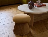 Best Mobilier 2309OC Pouf Velours Orange 39x39x42 cm
