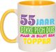 Bellatio Decorations Verjaardag cadeau mok 55 jaar - geel - dikke pech dus - 300 ml - keramiek