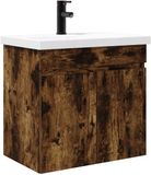 vidaXL Badkamermeubel met kraan Gerookt eiken 61 x 40 x 74,5 cm