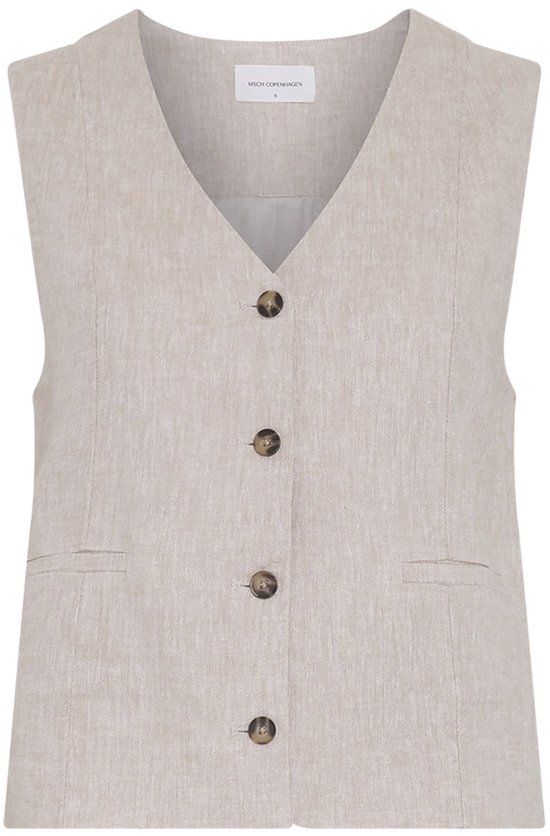 MSCH Copenhagen Mschviana Ginia V Neck Waistcoat Blazers Dames - Zand - Maat M