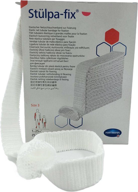 Hartmann Stulpa fix - zeer elastisch netverband - nr3 dijbeen en hoofd - 25 meter