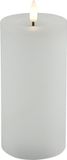 Countryfield Lyon LED kaars/stompkaars - wit - D7,5 x H15 cm - timer