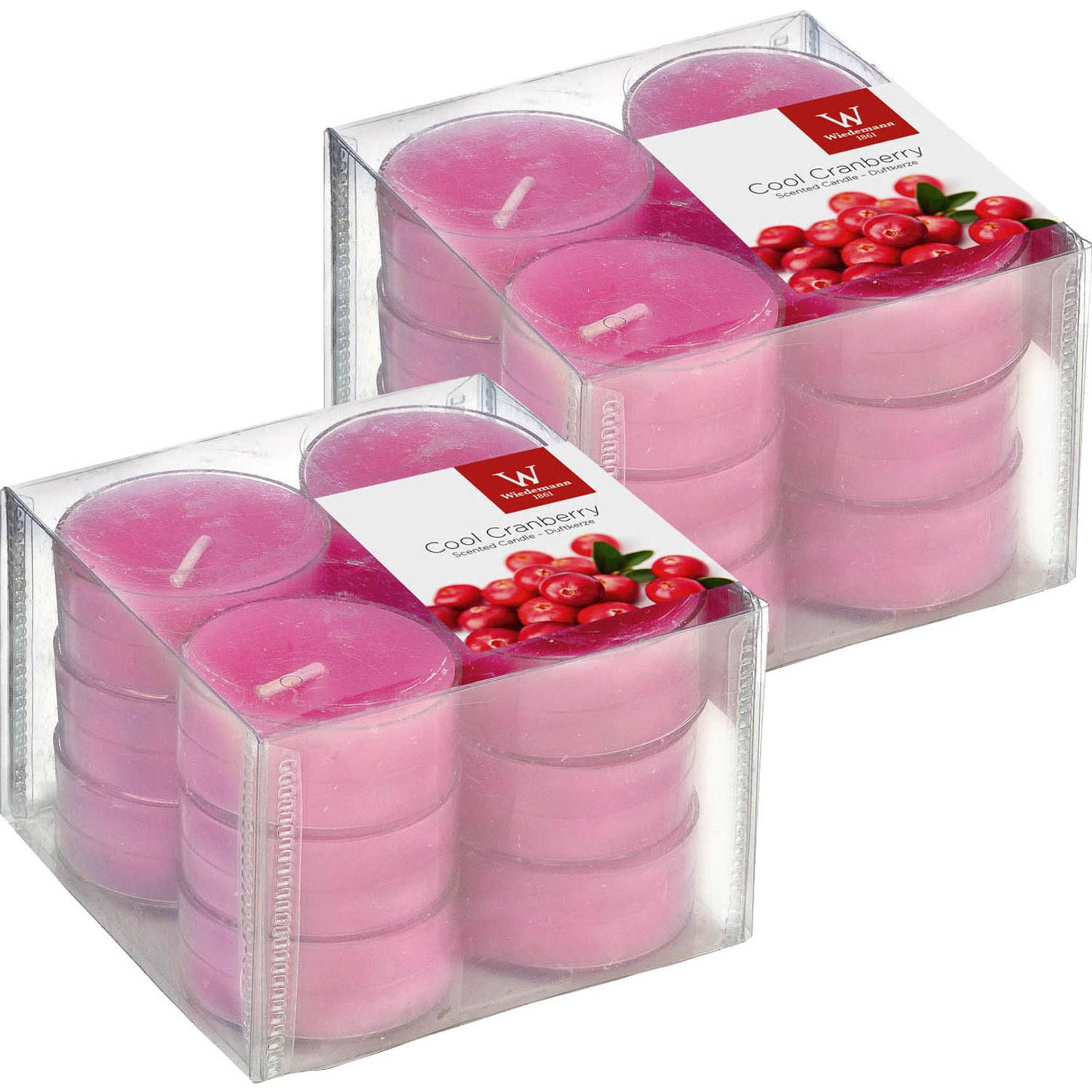 Trend Candles Geurtheelichtjes Cranberry/Roze - 24 stuks - 4 branduren