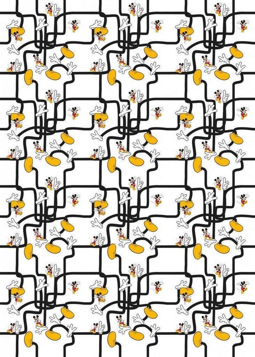 KOMAR Mickey Mouse Foot Labyrinth Vlies Fotobehang 200x280cm 4-banen