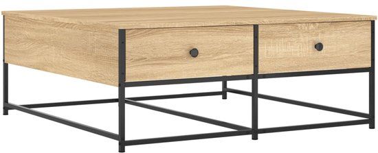 vidaXL Salontafel 100x99x40 cm bewerkt hout sonoma eikenkleurig