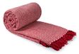Emma Barclay Visgraat - Gerecycleerde Katoenen Patroon Stoel Sofa Setee Bed Gooi Over Deken in Rood - 70x100 (178x254cm)