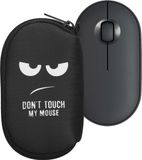 kwmobile Hoes geschikt voor Logitech Pebble Mouse 2 M350s / M350 - Hoesje voor muis in wit / zwart - Don't Touch My Mouse design