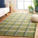 Safavieh Modern tapijt voor woonkamer, eetkamer, slaapkamer - Genre Collection, korte pool, groen en beige, 90 x 150 cm