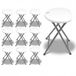 Orion91 - Megalot 10 Tabourets Pliants En Résine Et Acier 31x45cm Blanc 7house
