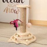 Unyqoos® Houten Katten Speelstation met Interactieve Bal en Krabpaal voor Klein tot Middelgrote Katten
