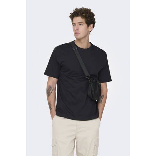 ONLY & SONS relaxed T-shirt zwart