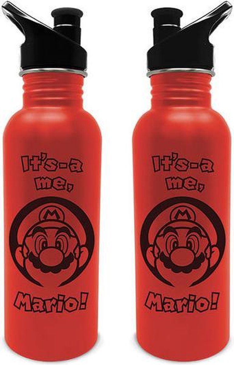Pyramid International Super Mario - It's A Me Mario Metal Water Bottle - Black