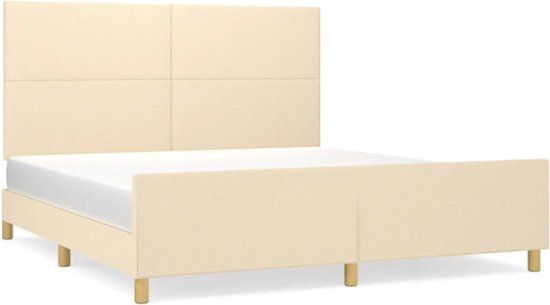 vidaXL Bedframe Stof Crèmekleurig 180x200 cm