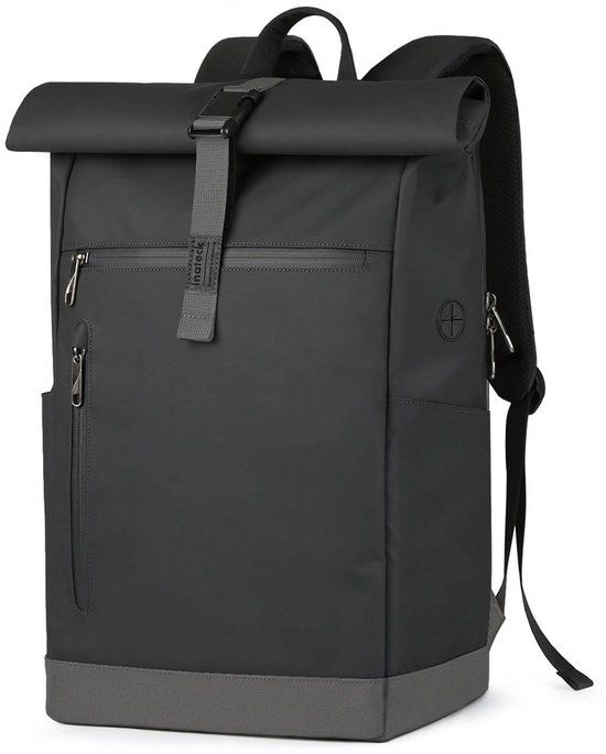 Inateck BP01003 RollTop Rugzak Heren Dames 24.5L-28.5L Fietsrugzak Schoolrugzak voor Universiteit Vrije tijd Werk Sport Reizen, Stijlvolle Dagrugzak met 17 inch Laptopvak, Zwart