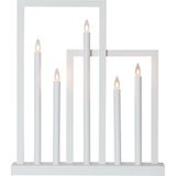 EGLO Kaarsenhouder Frame, decoratieve kerstverlichting | raamdecoratie van hout, staal en kunststof in wit warmwit